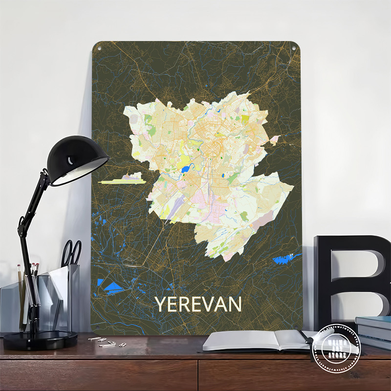 예레반 도시 지도 틴플레이트 포스터 맞춤형 벽 장식 빈 - Custom Map Poster 리뷰 및 가격