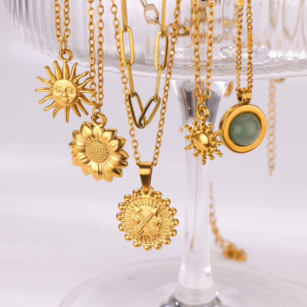 여성을위한 스테인레스 스틸 기하학 목걸이 패션 태양 해 - Birth Flower Necklace 리뷰 및 가격
