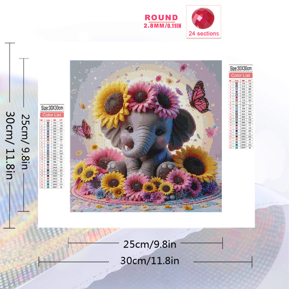 Evershine 코끼리 다이아몬드 그림 동물 크로스  - Photo Mosaic Print 리뷰 및 가격
