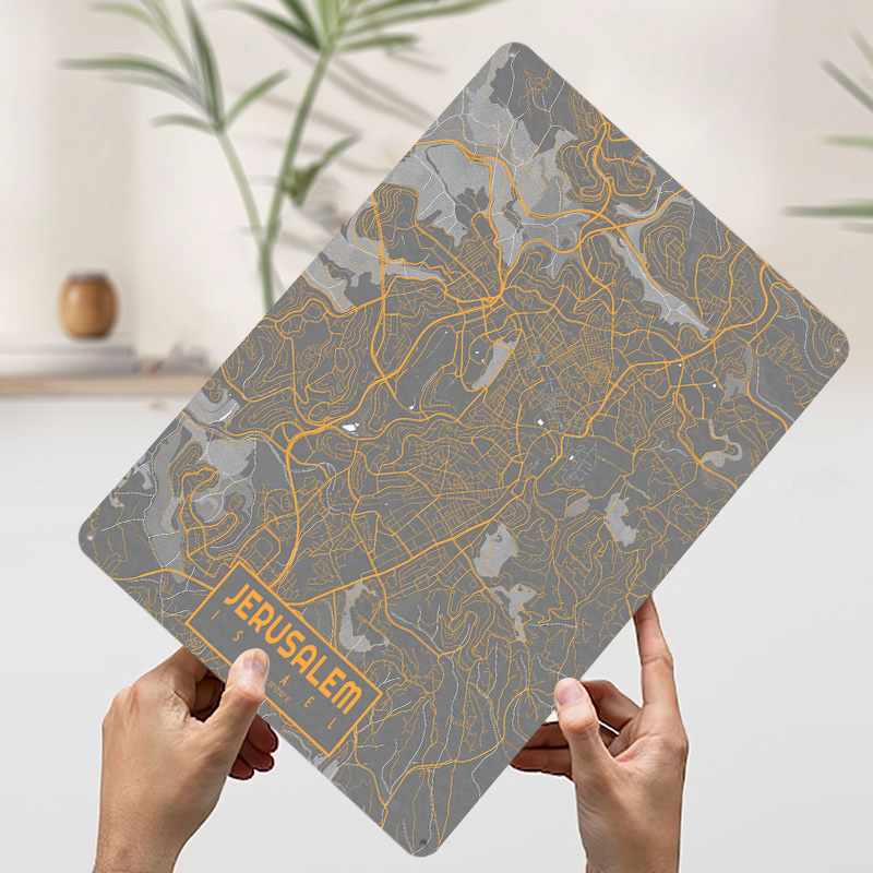예루살렘 도시 지도 이스라엘 바우하우스 3D 질감 프린 - Custom Map Poster 리뷰 및 가격