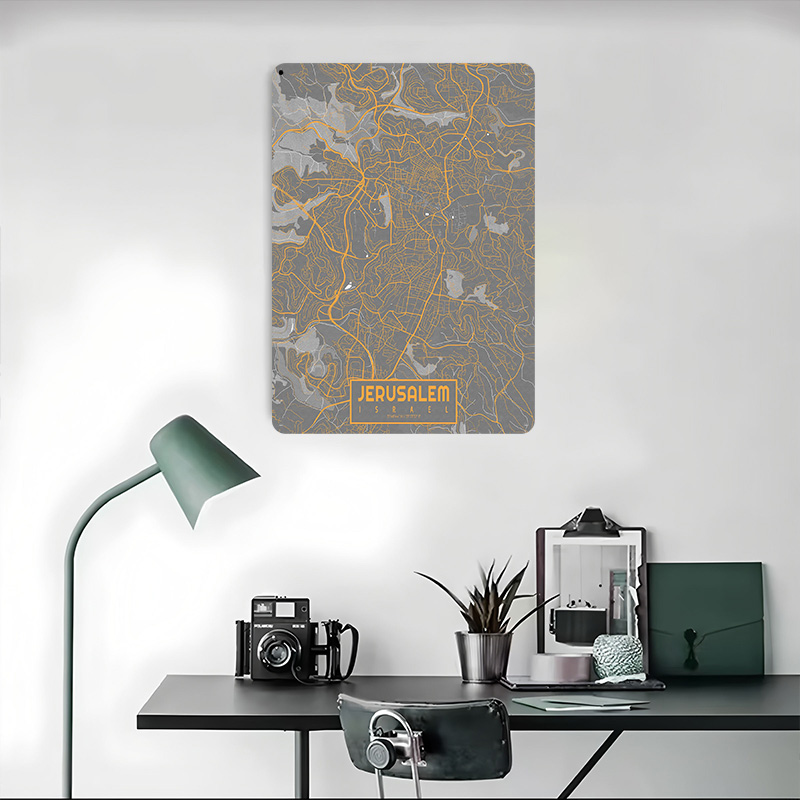 예루살렘 도시 지도 이스라엘 바우하우스 3D 질감 프린 - Custom Map Poster 리뷰 및 가격