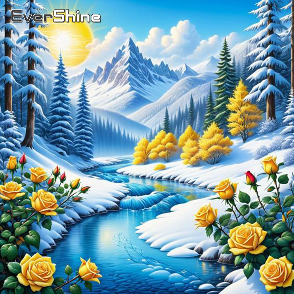 Evershine River 다이아몬드 그림 풍경 새로 - Photo Mosaic Print 리뷰 및 가격