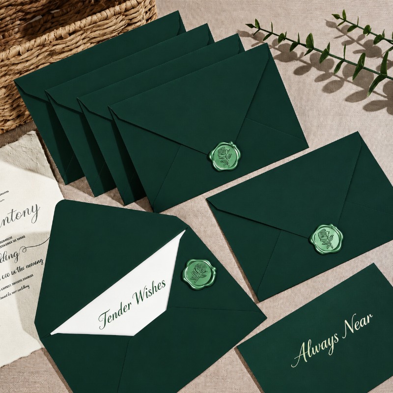 두꺼운 질감의 녹색 봉투, 고급스러운 느낌의 크리스마스 - Wax Seal Letter Kit 리뷰 및 가격