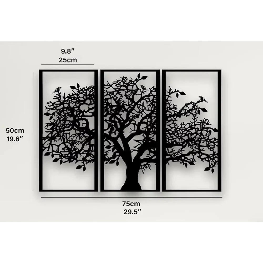 3개 가족 나무 금속 벽 장식 – 생명의 나무 철 예술 - Family Tree Print 리뷰 및 가격