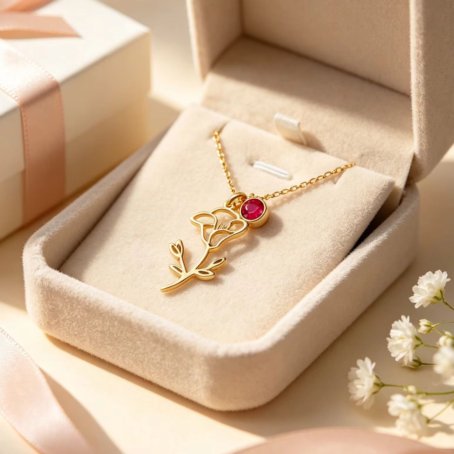 맞춤형 탄생석 스테인리스 스틸 펜던트 목걸이, 여성 생 - Birth Flower Necklace 리뷰 및 가격